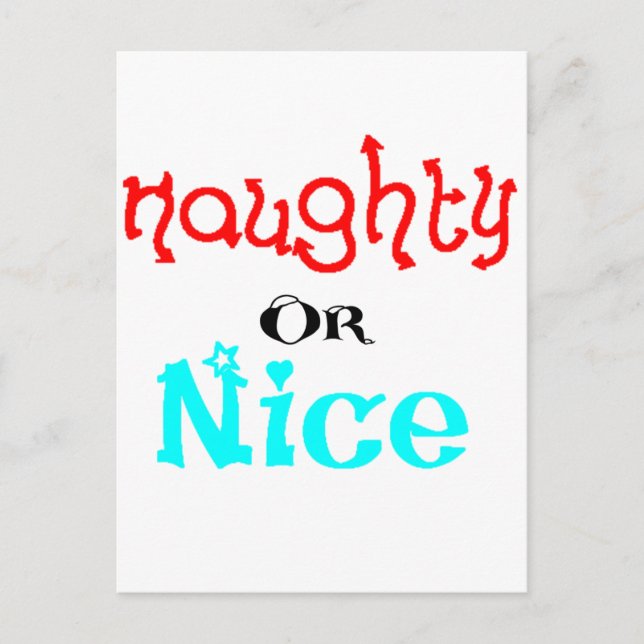 Naughty oder Nice Feiertagspostkarte (Vorderseite)
