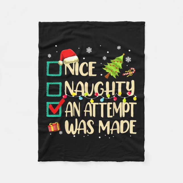 Naughty oder Nice Fun ein Versuch wurde Weihnachte Fleecedecke (Vorderseite)