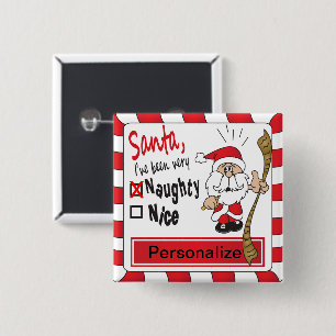 Naughty oder Nice Funny Funny Christmas Button