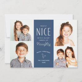 Naughty oder Nice Funny Funny Kids Foto Weihnachts Feiertagskarte