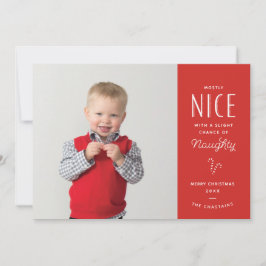 Naughty oder Nice Funny Funny Kids Foto Weihnachts Feiertagskarte