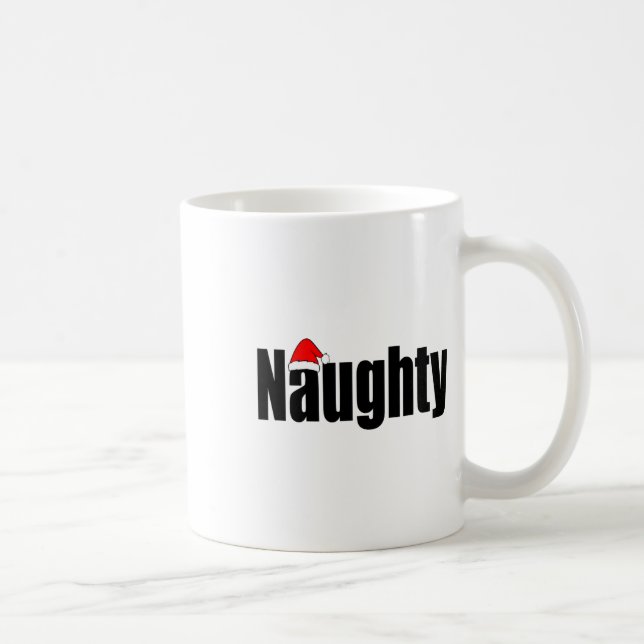 Naughty oder Nice Funny Matching Weihnachtsfamilie Kaffeetasse (Rechts)