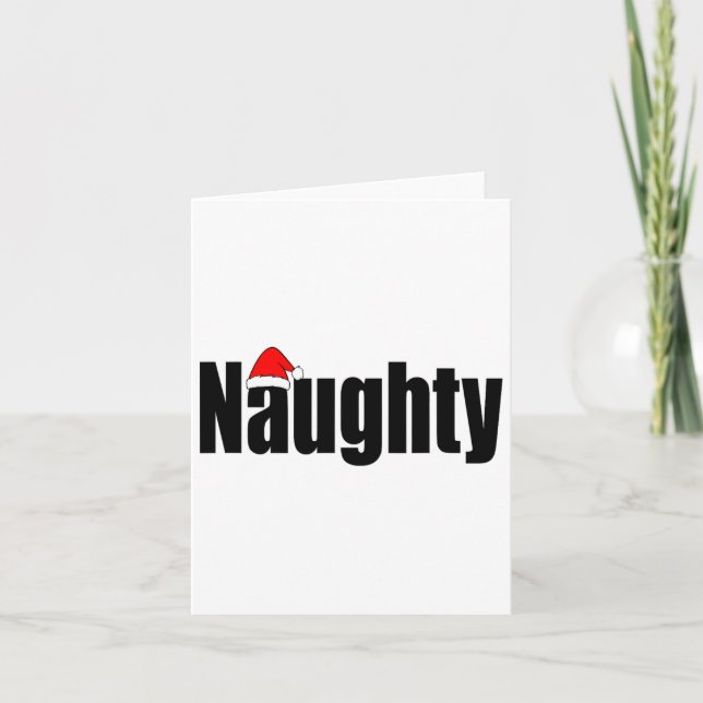 Naughty oder Nice Funny Matching Weihnachtsfamilie Karte (Vorderseite)