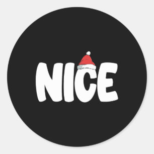 Naughty oder Nice Funny Matching Weihnachtsfamilie Runder Aufkleber