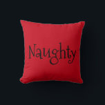 Naughty oder Nice Funny Sassy Reversible Weihnacht Kissen<br><div class="desc">Dieses großartige Weihnachtskissen gibt dem Besitzer die Möglichkeit, den Leuten lassen, welche Stimmung sie haben. Set des Kissens zur schwarz-roten "Naughty"-Seite oder dreh es zur grünen und weißen "Nice"-Seite. Ich würde ein großartiges Geschenk für einen geliebten oder für sich selbst machen! Wenn du will, Text, Bilder oder Farbschema zu ändern...</div>