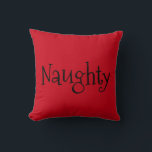 Naughty oder Nice Funny Sassy Reversible Weihnacht Kissen<br><div class="desc">Dieses großartige Weihnachtskissen gibt dem Besitzer die Möglichkeit, den Leuten lassen, welche Stimmung sie haben. Set des Kissens zur schwarz-roten "Naughty"-Seite oder dreh es zur grünen und weißen "Nice"-Seite. Ich würde ein großartiges Geschenk für einen geliebten oder für sich selbst machen! Wenn du will, Text, Bilder oder Farbschema zu ändern...</div>