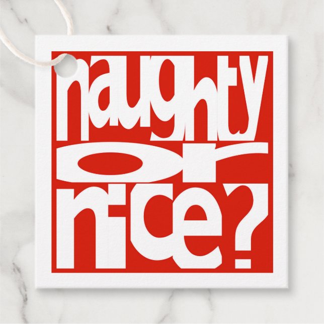 Naughty oder Nice Gift Tags Geschenkanhänger (Vorderseite)