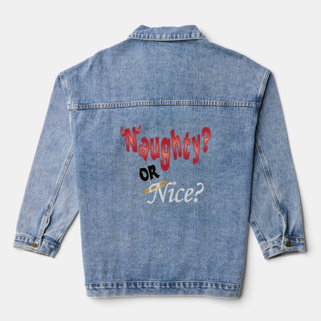 Naughty oder Nice Jeansjacke (Rückseite)