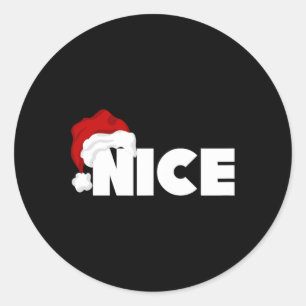 Naughty oder Nice Matching Weihnachten Weihnachten Runder Aufkleber