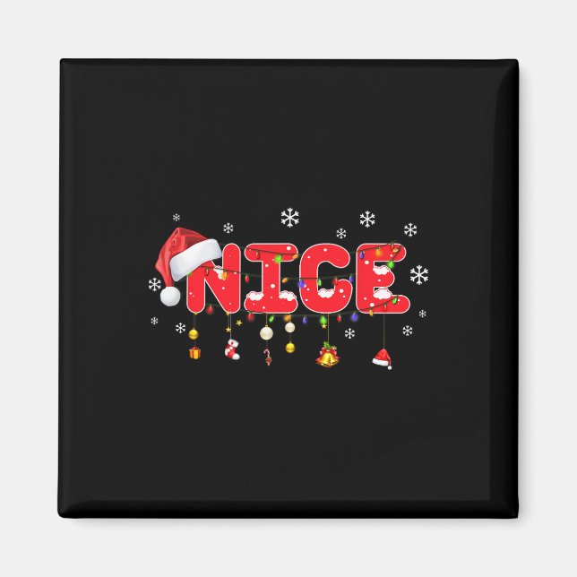 Naughty oder Nice Matching Weihnachtspaare Kostüm Magnet (Vorne)