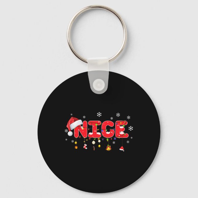 Naughty oder Nice Matching Weihnachtspaare Kostüm Schlüsselanhänger (Vorderseite)