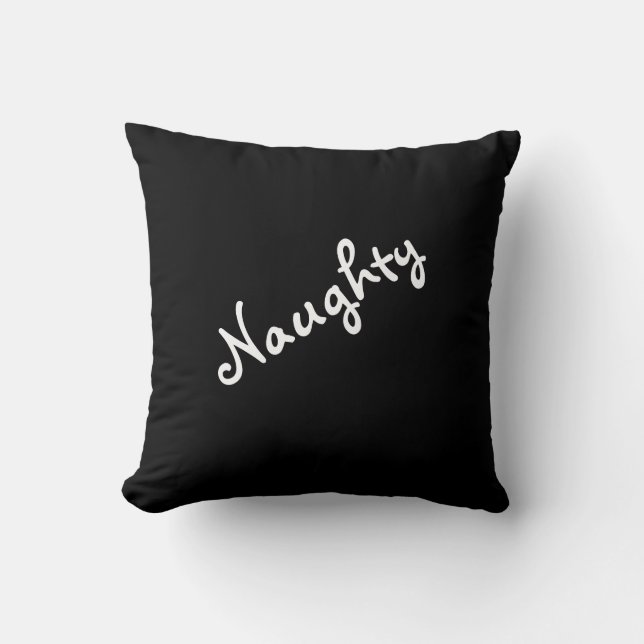 Naughty oder Nice Mood Throw Kissen (Vorderseite)