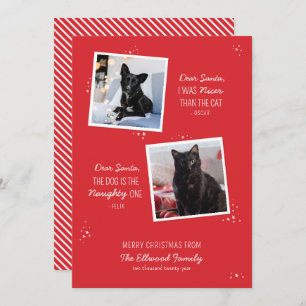 Naughty oder Nice Pet Funny Weihnachtskarte