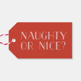 Naughty oder Nice Red Strip Weihnachtsgeschenk Tag Geschenkanhänger