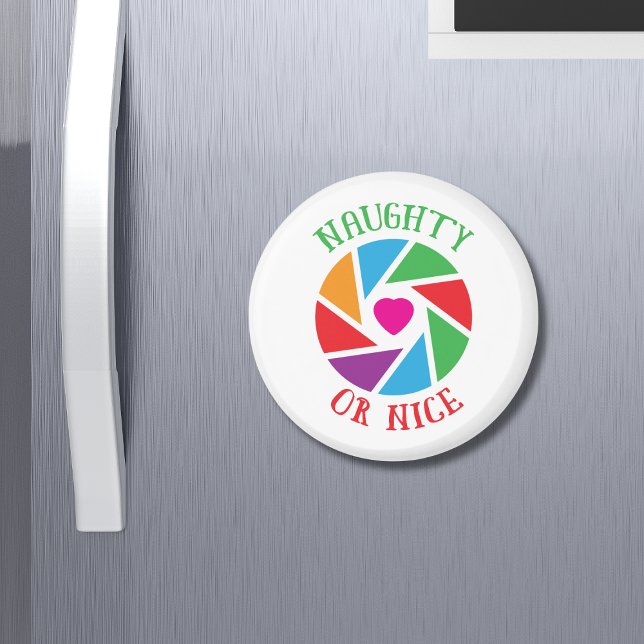 Naughty oder Nice Santa Cam Funny Moderne Weihnach Magnet (Von Creator hochgeladen)