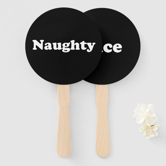 Naughty oder Nice, Set der Fans, Schwarz-weiß Fächer (Vorne und Hinten)