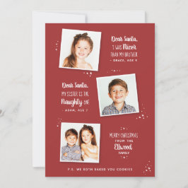 Naughty oder Nice Sibling Funny Weihnachtskarte
