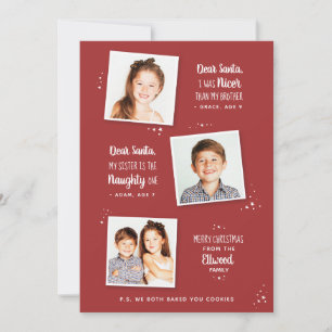 Naughty oder Nice Sibling Funny Weihnachtskarte