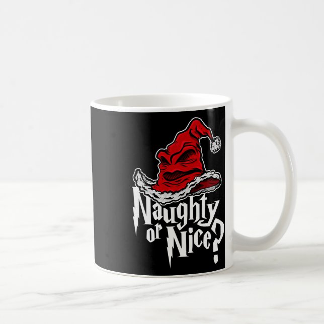 Naughty oder Nice sortiert Weihnachtshut Kaffeetasse (Rechts)