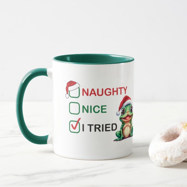 Naughty oder Nice Tasse (Mit Donut)