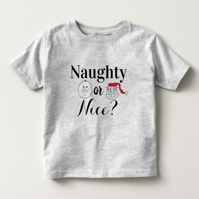 Naughty oder NIce? Weihnachts-T - Shirt (Vorderseite)