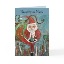 Naughty oder Nice Whimsical Art Weihnachten