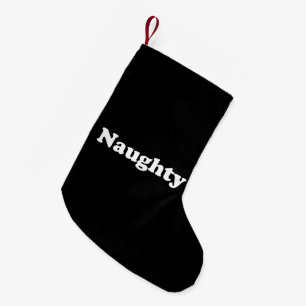 Naughty oder Nice, zweiseitig, Schwarz-weiß Kleiner Weihnachtsstrumpf