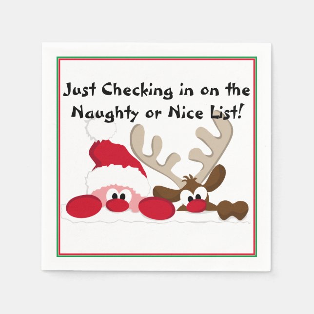 Naughty- oder Nizza-Liste Serviette (Vorderseite)