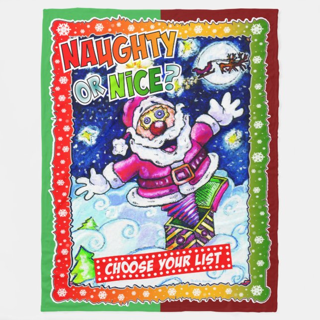 Naughty or nice, choose your list fleecedecke (Vorderseite)