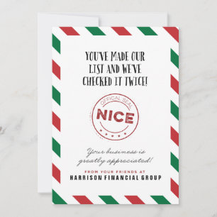Naughty or Nice Corporate Holiday Card Feiertagskarte