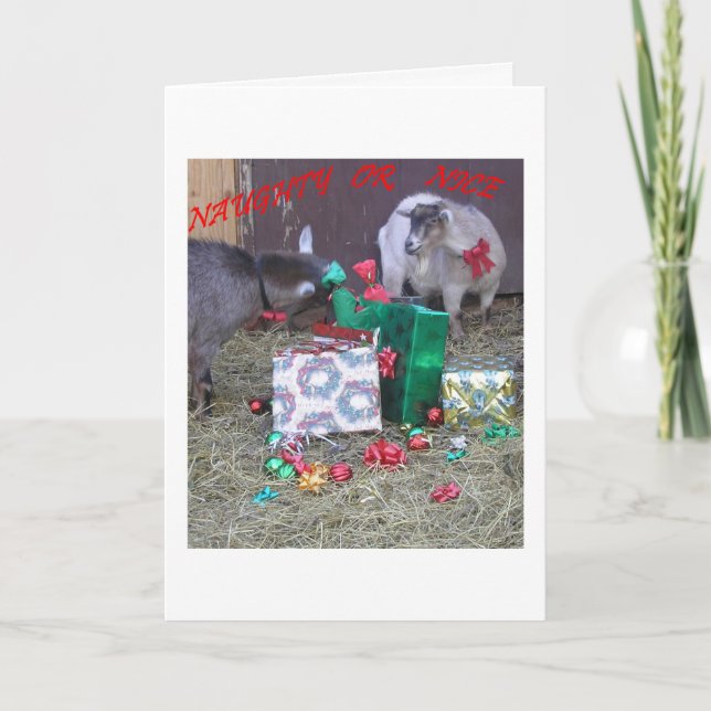 "Naughty or Nice" Feiertagskarte (Vorderseite)