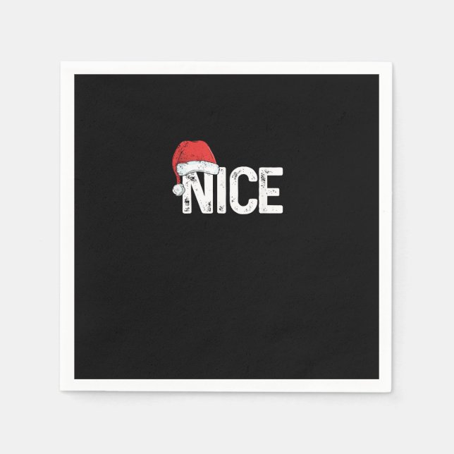 Naughty Or Nice Matching Christmas Funny Design  Serviette (Vorderseite)