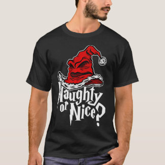 Naughty or Nice Sortierter Weihnachtsmützen Premiu T-Shirt