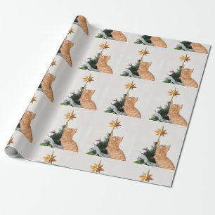 Naughty Orange Tabby Christmas Geschenkpapier