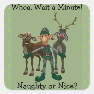 Naughty ou Nice ? Sticker pour elfes et rennes