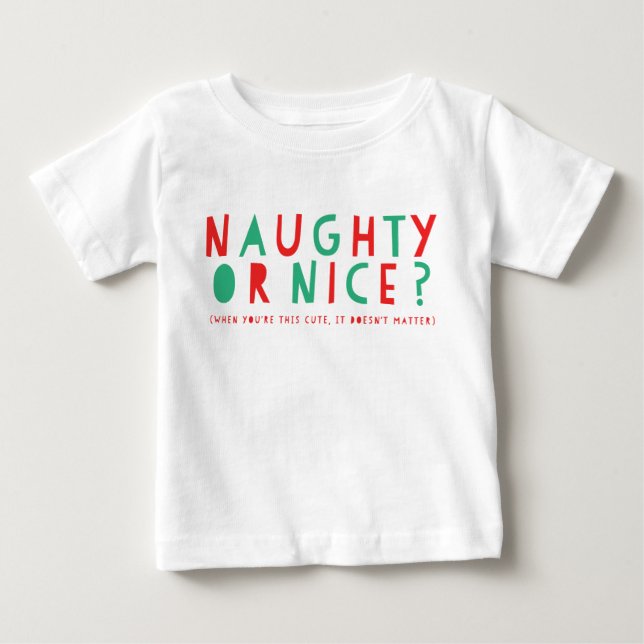 Naughty ou Nice | T-shirt pour bébé de vacances (Devant)