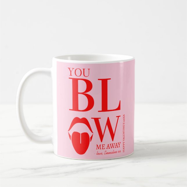 Naughty Pink Red Valentinstag Card Kaffeetasse (Links)
