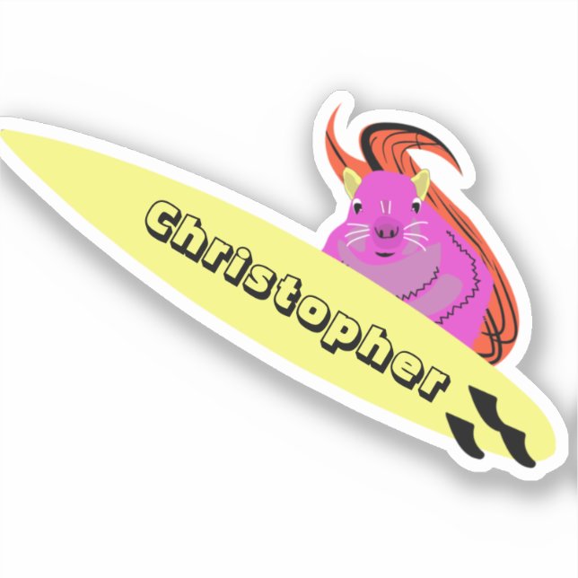 Naughty Squirrel #1007 Surfing Aufkleber (Vorderseite)