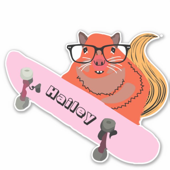 Naughty Squirrel #183 Hailey Skakeboarding Aufkleber (Vorderseite)