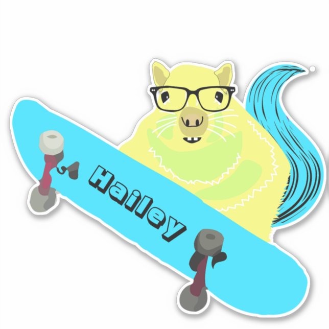 Naughty Squirrel #215 Hailey Skateboarding Aufkleber (Vorderseite)