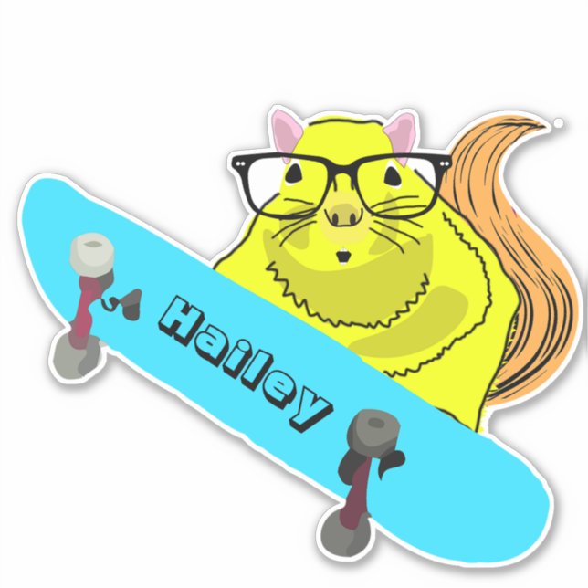 Naughty Squirrel #268 Hailey Skateboarding Aufkleber (Vorderseite)