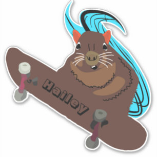 Naughty Squirrel #281 Hailey Skateboarding Aufkleber