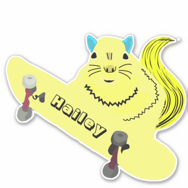 Naughty Squirrel #283 Hailey Skateboarding Aufkleber (Vorderseite)