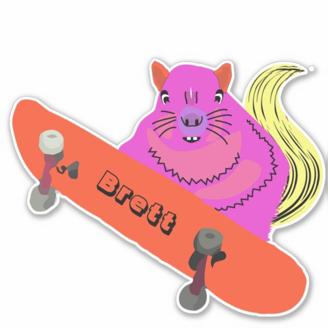 Naughty Squirrel #298 Brett Skateboarding Aufkleber (Vorderseite)