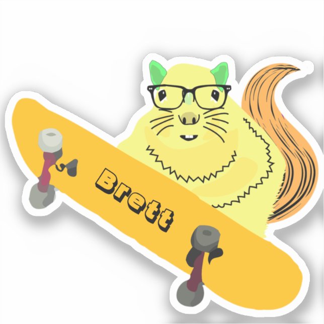 Naughty Squirrel #409 Brett Skateboarding Aufkleber (Vorderseite)
