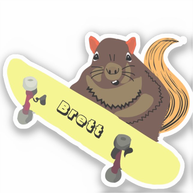 Naughty Squirrel #458 Brett Skateboarding Aufkleber (Vorderseite)