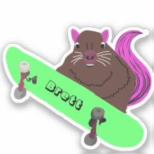 Naughty Squirrel #708 Brett Skateboarding Aufkleber