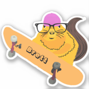 Naughty Squirrel #886 Brett Skateboarding Aufkleber