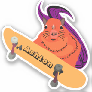 Naughty Squirrel #952 Individuelle Name Skate Aufkleber