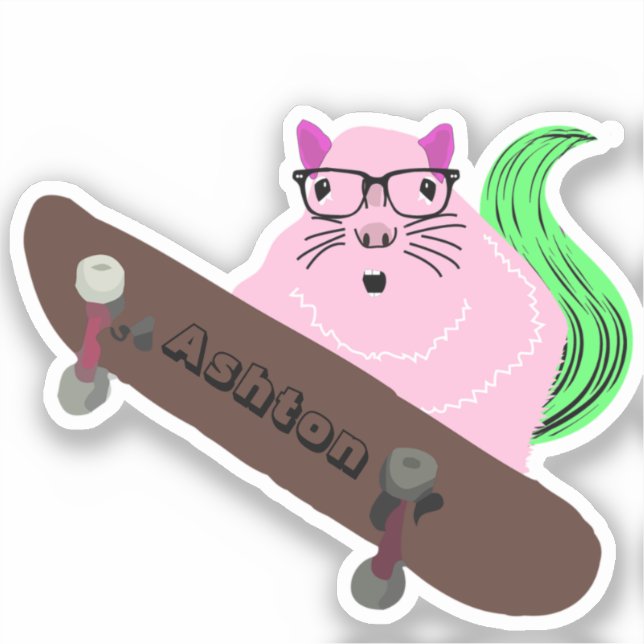 Naughty Squirrel #964 Individuelle Name Skate Aufkleber (Vorderseite)